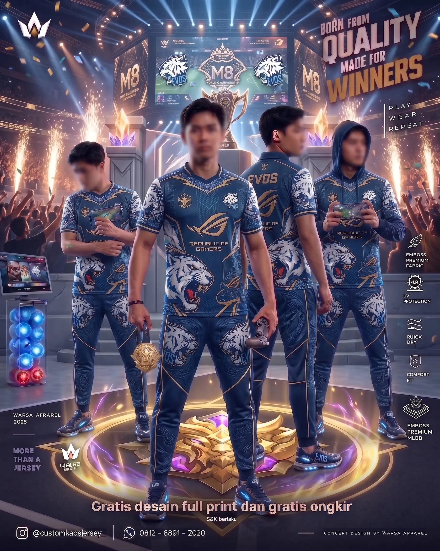 Buat Custom Jersey Esports EVOS Mobile Legends