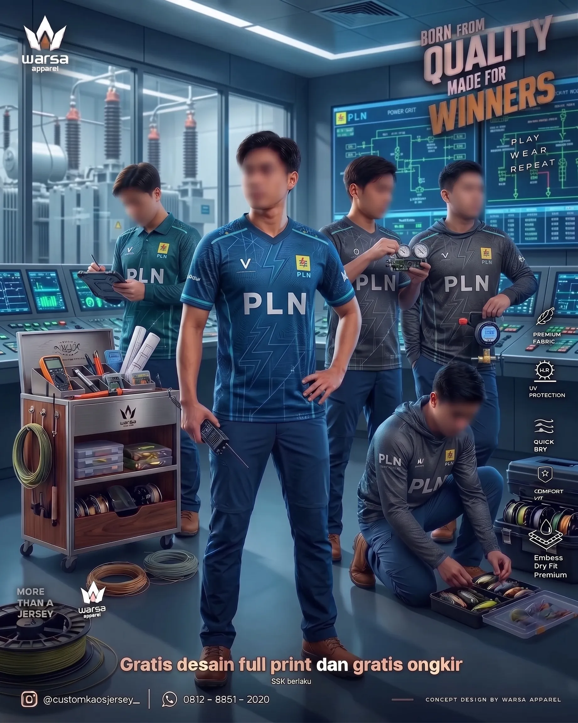 Buat Custom Jersey PLN Indonesia