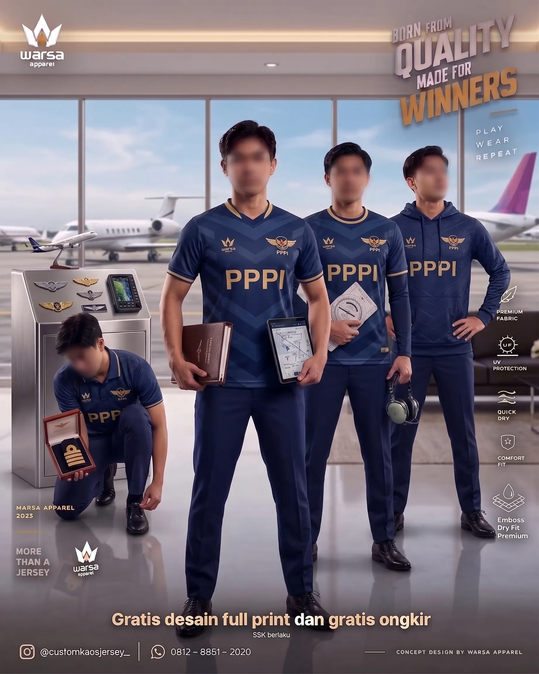 Buat Custom Jersey PPPI Indonesia Penerbangan Pilot