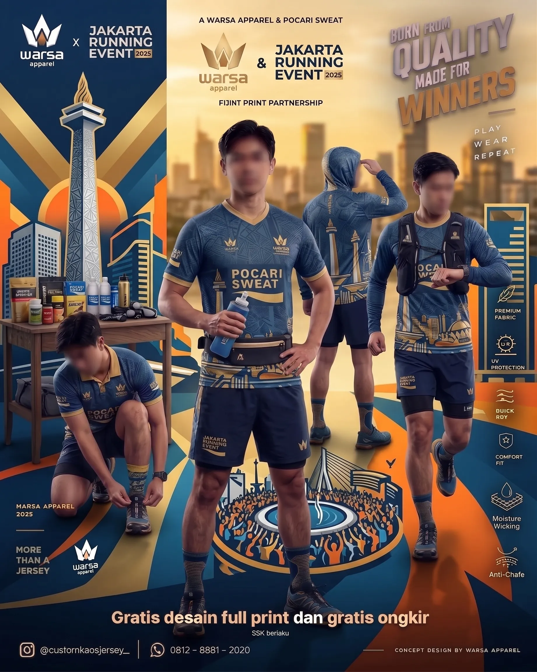 Buat Custom Jersey Running Pocari Lari