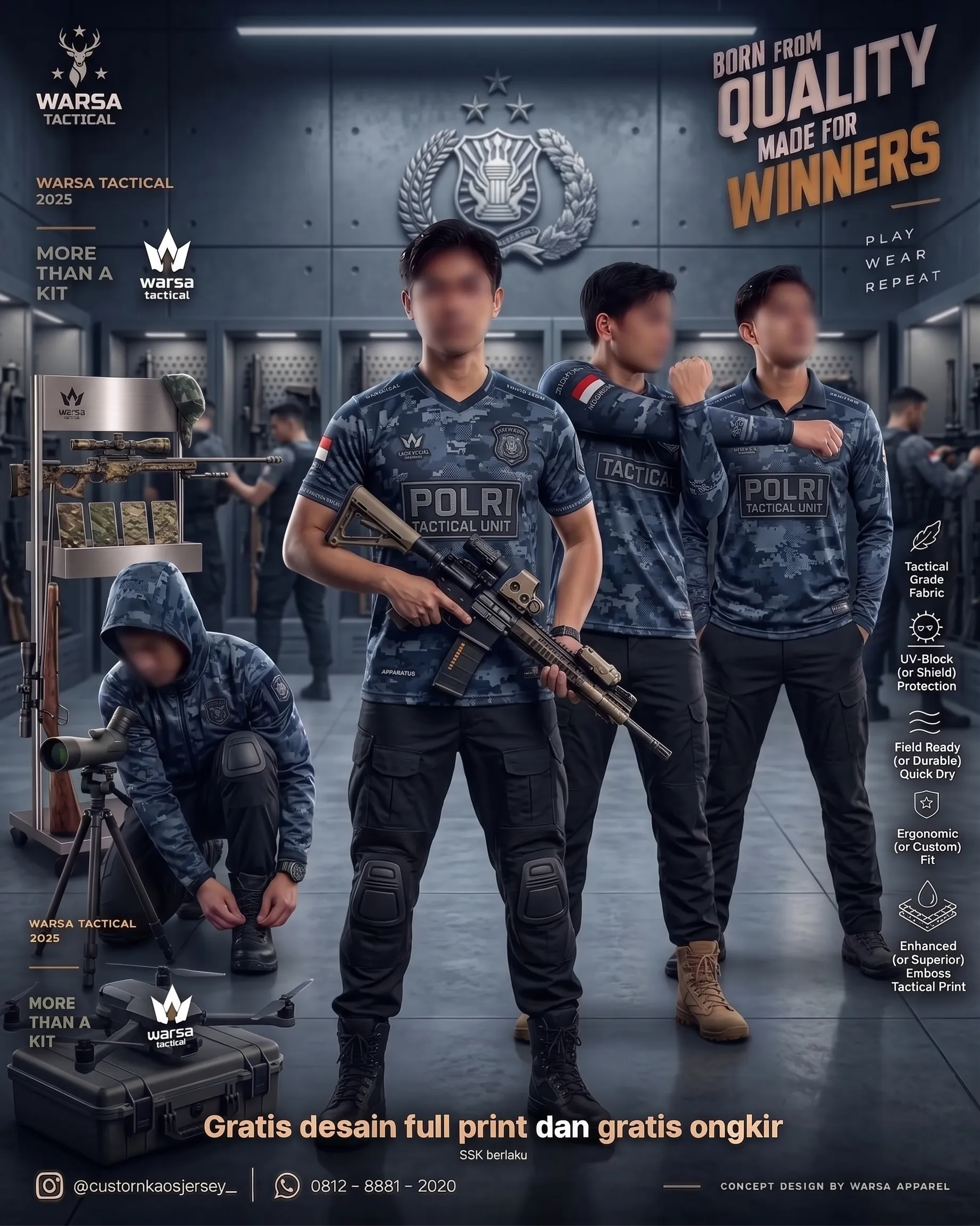 Buat Custom Jersey Tactical POLRI