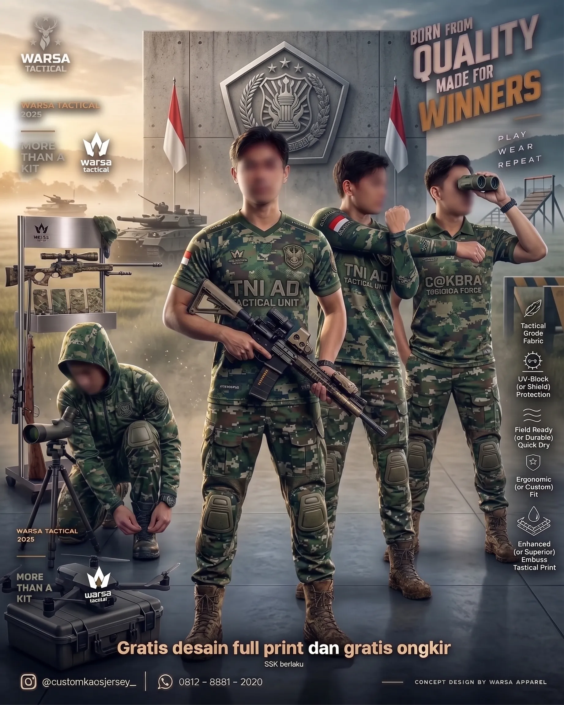 Buat Custom Jersey Tactical Unit TNI AD