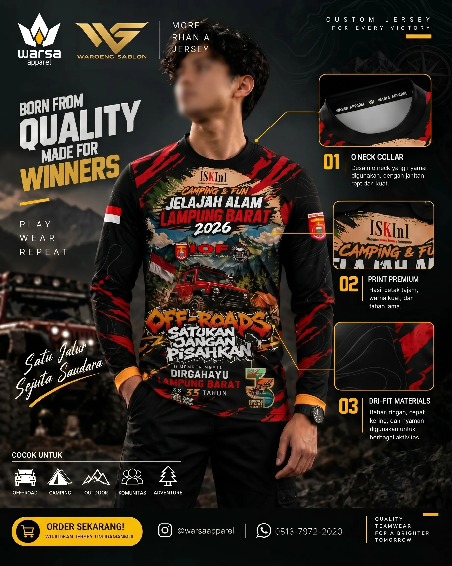 Tempat Buat Custom Jersey Off Road Lengan Panjang Event mobil offroad custom jersey baju