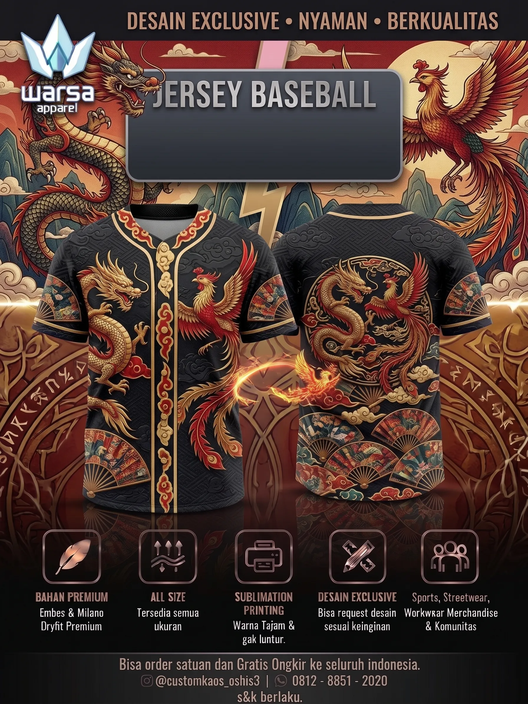 Buat Jersey Baseball Custom Termurah Seindonesia 01