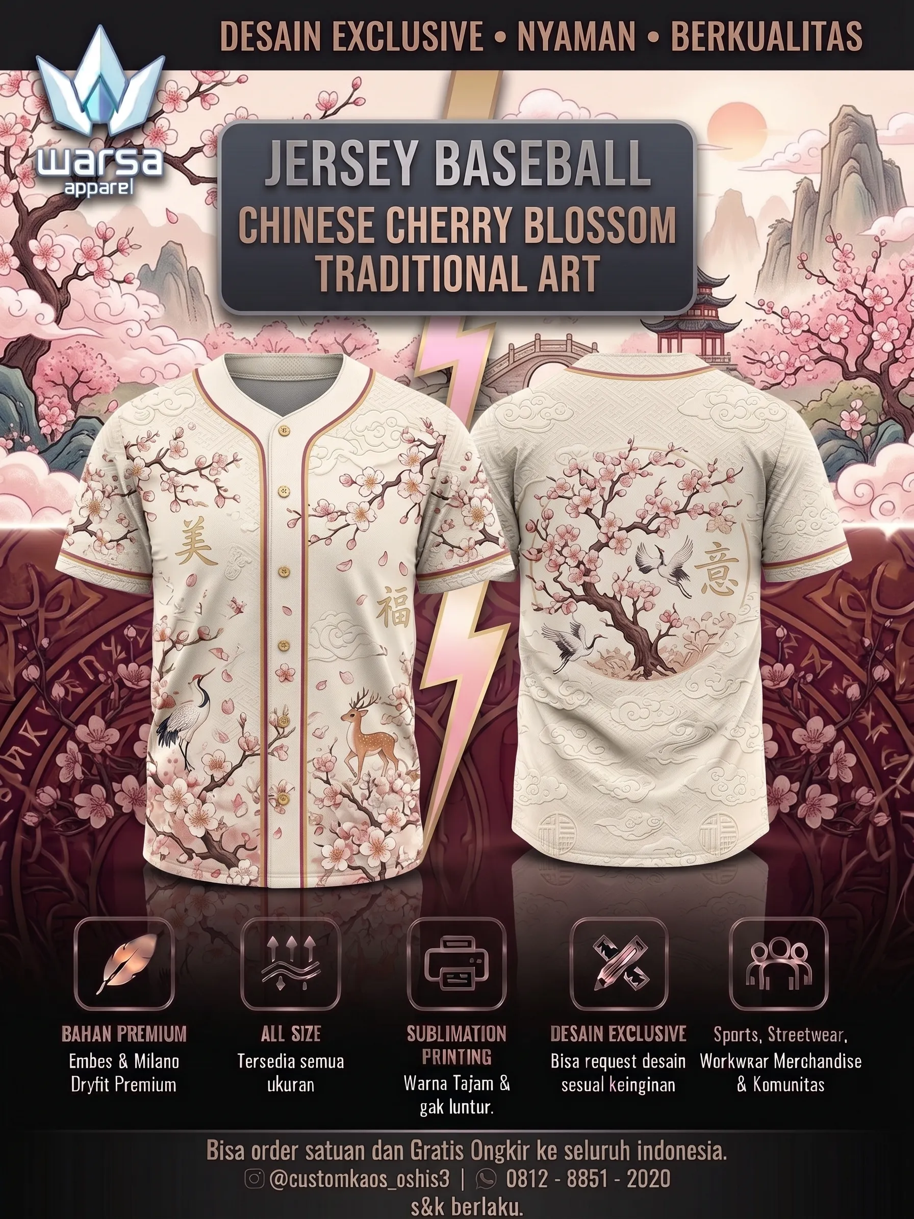 Buat Jersey Baseball Custom Termurah Seindonesia 03