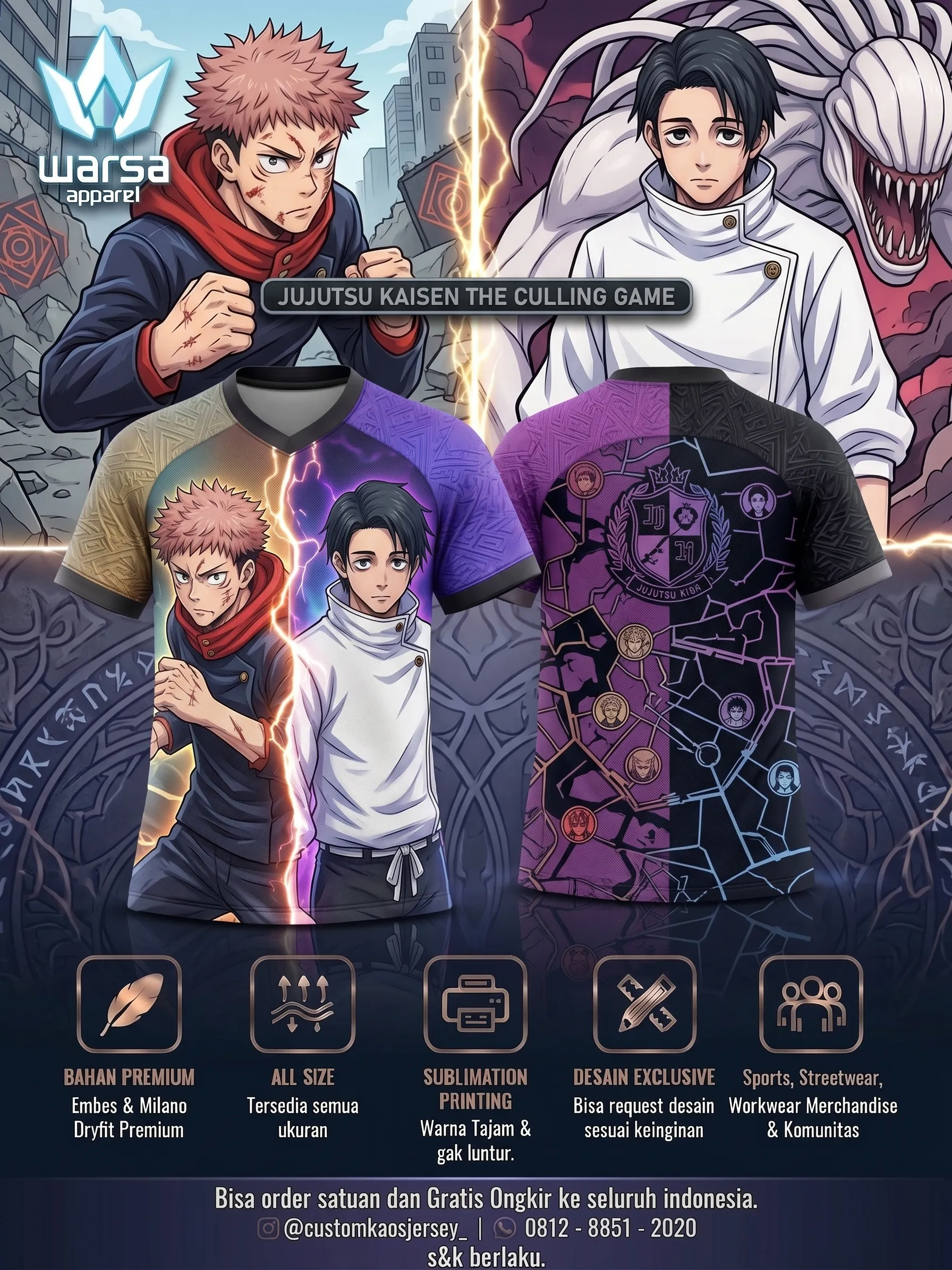 Buat Custom Jersey Jujursu Kaisen The Culling Game