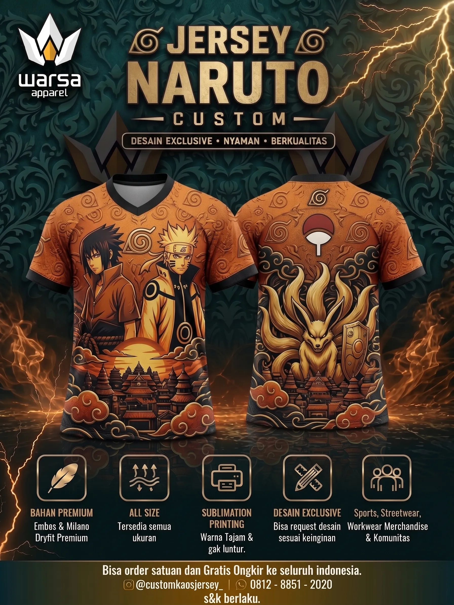 Buat Custom Jersey Naruto