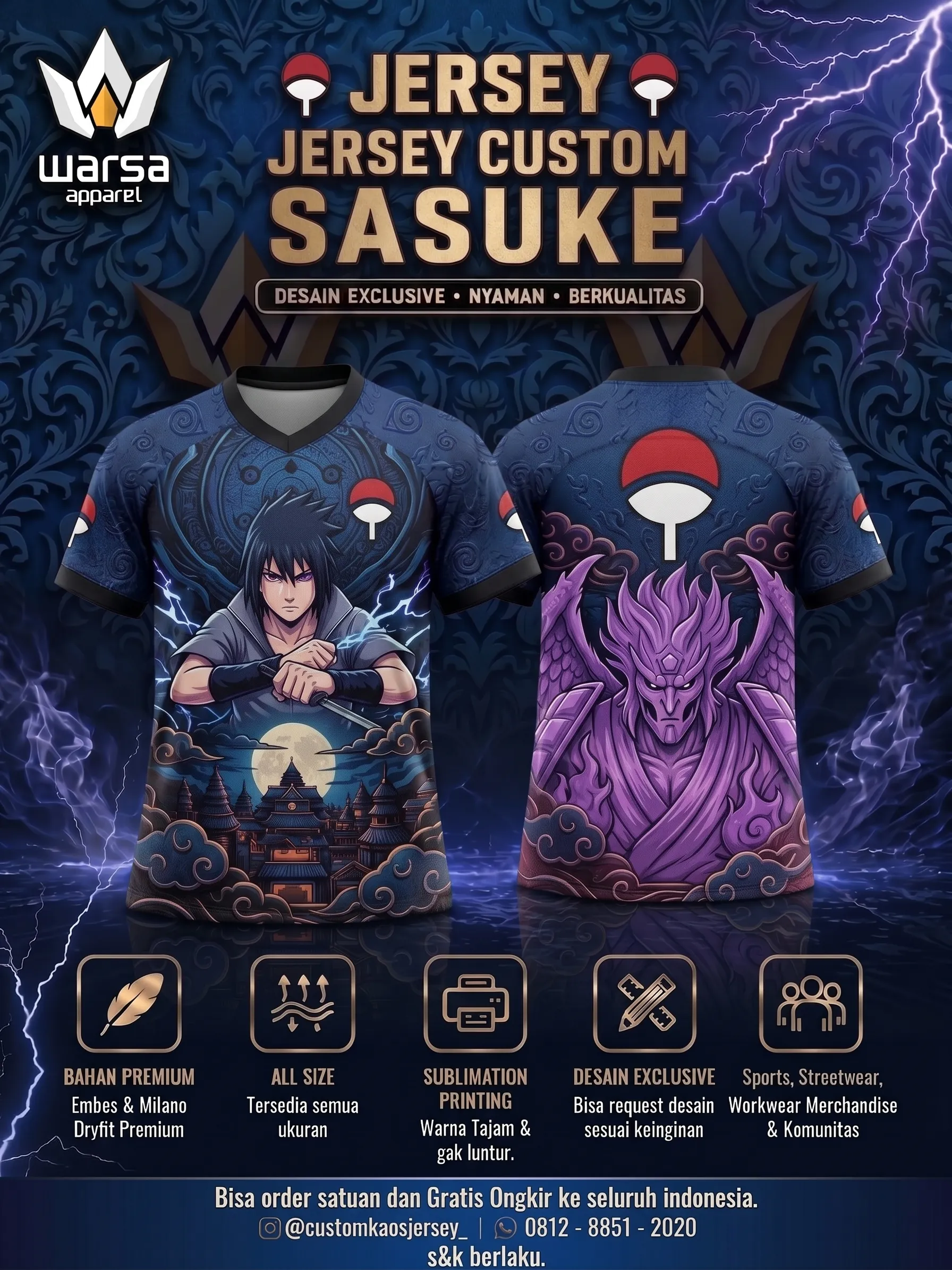 Buat Custom Jersey Sasuke